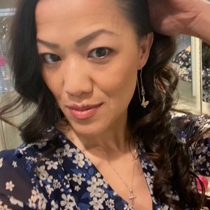 Floral blouse with BabeCo earring set